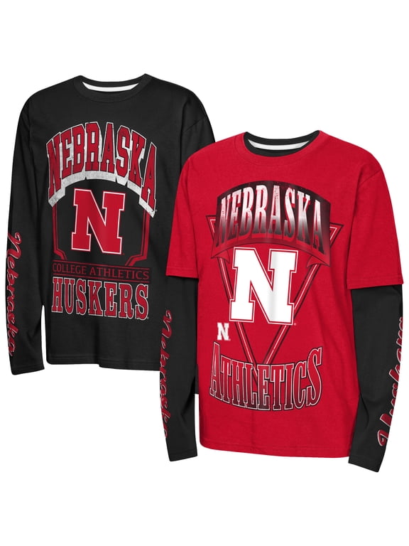 Preschool Outerstuff Scarlet/Black Nebraska Huskers The Mix 2.0 3-in-1 Combo T-Shirt