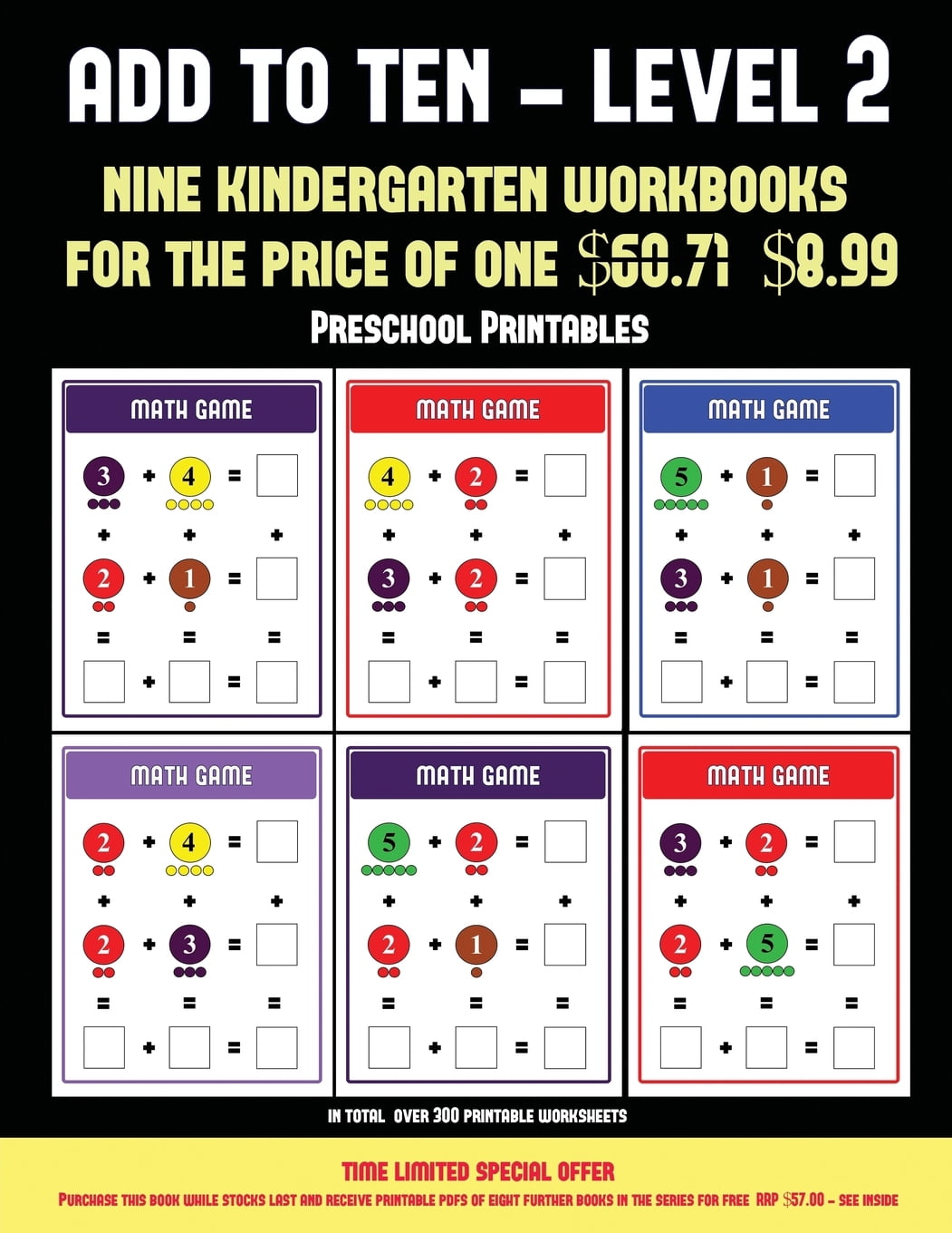 Printables Add Preschool Printables: Preschool Printables (Add to Ten - Level 2) : 30 ...