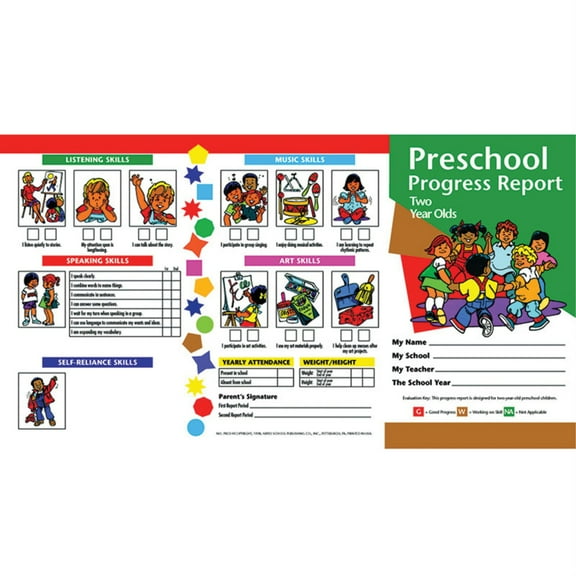 Preschool Progress Report Cards, 10 Per Pack (Age 2)