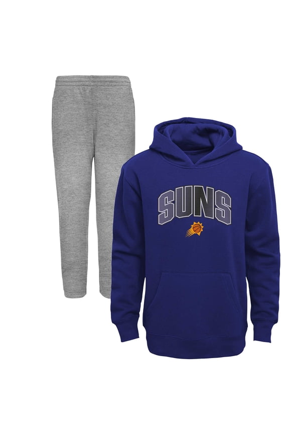 Preschool Purple/Heather Gray Phoenix Suns Double Up Pullover Hoodie & Pants Set
