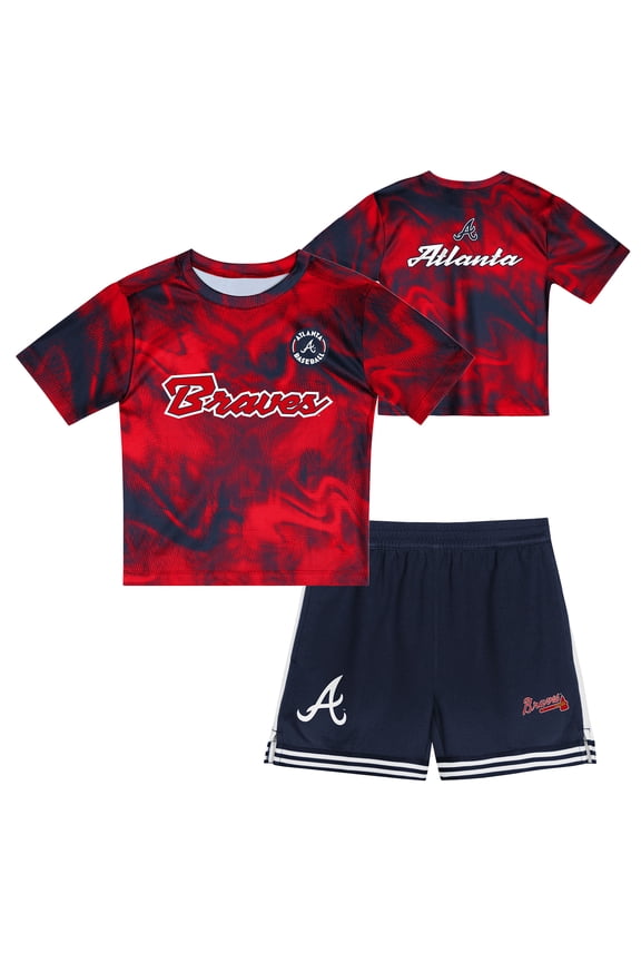 Preschool  Red Atlanta Braves Hitter Infielder 2-Piece Set