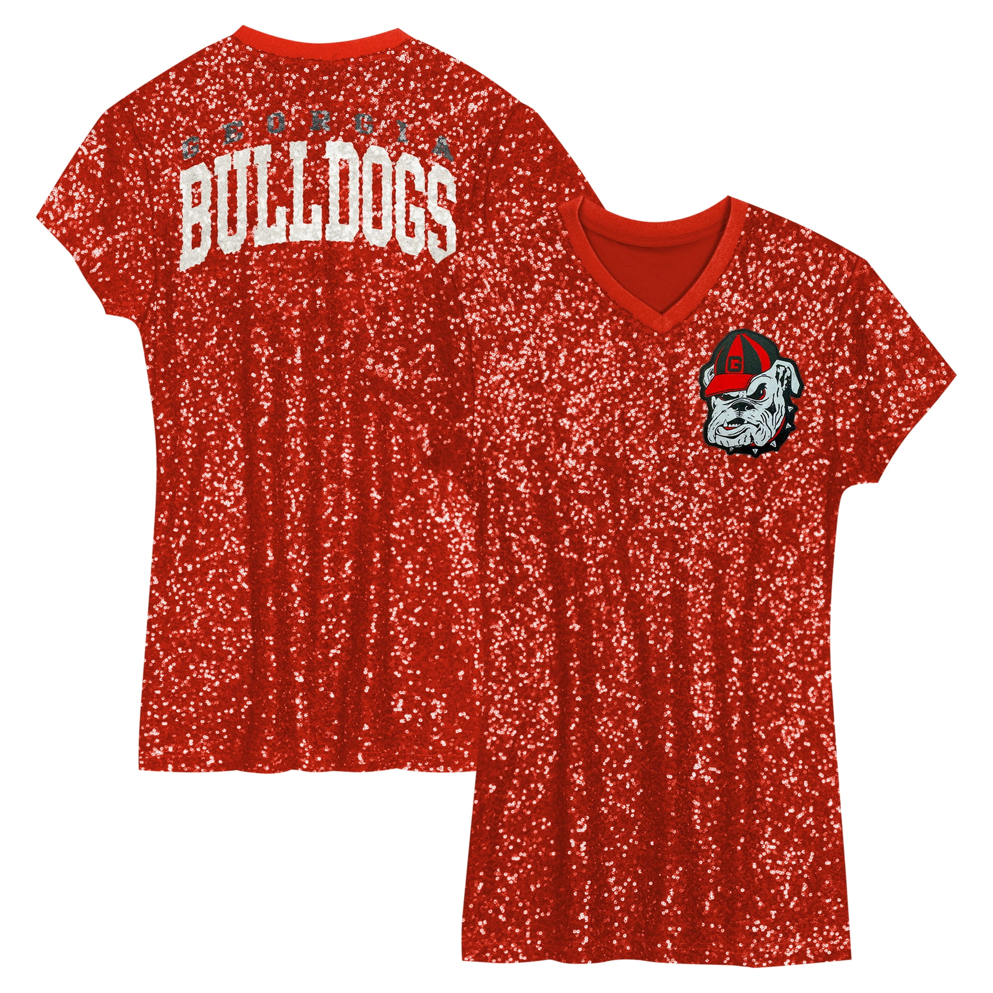 Preschool Red Georgia Bulldogs Sequin V-Neck Dress - Walmart.com