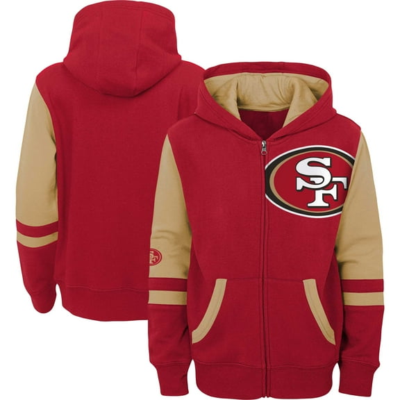 Preschool Scarlet San Francisco 49ers Stadium Color Block Full-Zip Hoodie