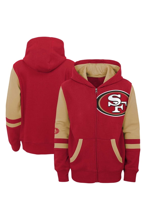 Preschool Scarlet San Francisco 49ers Stadium Color Block Full-Zip Hoodie
