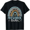 thumbnail image 1 of Preschool Teacher Leopard Boho Rainbow Back To School T-Shirt, 1 of 4
