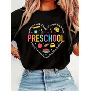 Preschool Teacher Pre-K Heart First Day of Preschool T-shirt