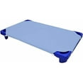 thumbnail image 1 of Preschool Toddler Cot Sheets, Daycare/Toddler Fitted Sheets, Pack of 12 Piece Cot Beds/Children Naptime Corner Elastic Loops Cot Sheet- 400TC with 100% Pure Cotton- Light Blue Solid, (23" W X 40" L), 1 of 5