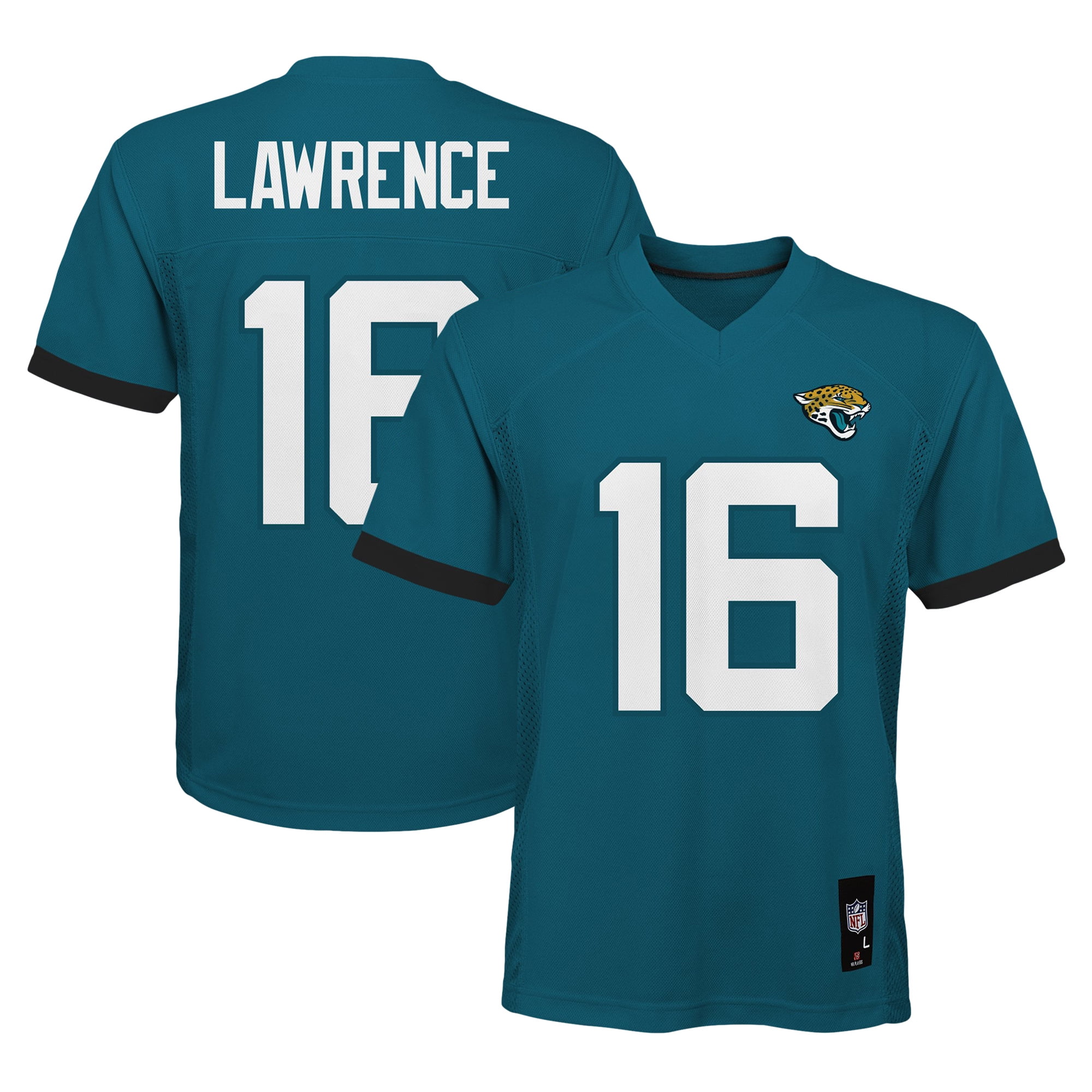 Outerstuff Youth Trevor Lawrence Jacksonville Jaguars Replica Jersey | Teal Alternate Color | Screen Print, Mesh Sides
