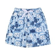 Preschool Wes & Willy Carolina Blue North Carolina Tar Heels Allover Print Tribal Swim Shorts