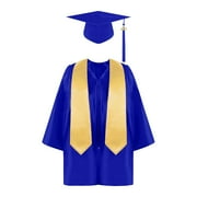 Preschool and Kindergarten Graduation Outfits Kids School Uniforms with Tassel Cap Gown Boys Girls 2024 Sets 7 Years, Blue