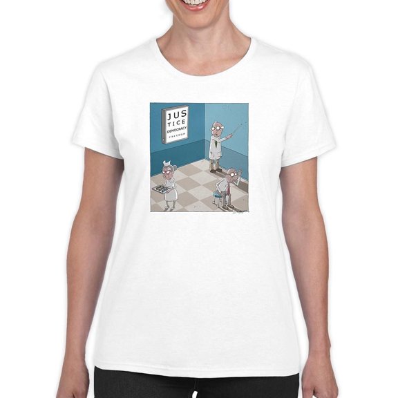 Prescipted Justice T-Shirt Women -Engin Selcuk Designs, Female Large