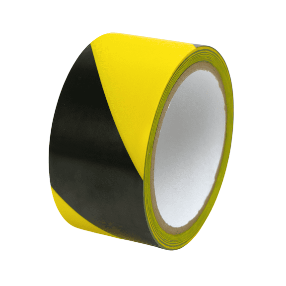 Presco Aisle Marking Adhesive Tape [6 mils thick]: 2 in. (48mm actual) x 18 yds. (Yellow with Black stripes)