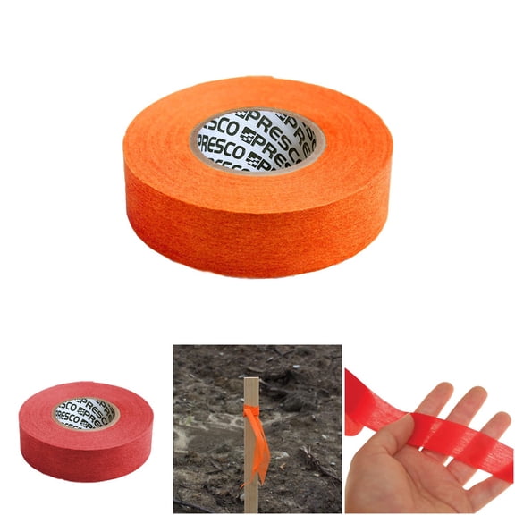 Presco BDOG Biodegradable Safety Flagging Tape - Neon Orange, 1 in. x 100 ft. for Outdoor Use