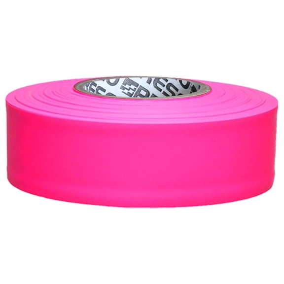 Presco PresGlo Taffeta Roll Flagging Tape [4.5 mils Thick]: 1-3/16 in. x 50 yds. (Neon Pink) [Non-Adhesive]
