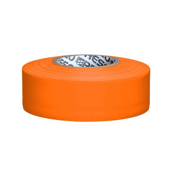 Presco PresGlo Arctic Roll Flagging Tape [5 mils thick]: 1-3/16 in. x 50 yds. (Neon Orange) [NON-ADHESIVE]