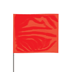 Presco Steel Wire Staff Marking Flags [2.5 in. x 3 in. Flag]: 15 in. Steel Wire / (Red)  [12 flags/pack]