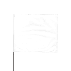 Presco Steel Wire Staff Marking Flags [2.5 in. x 3 in. Flag]: 21 in. Steel Wire / (White)  [12 flags/pack]
