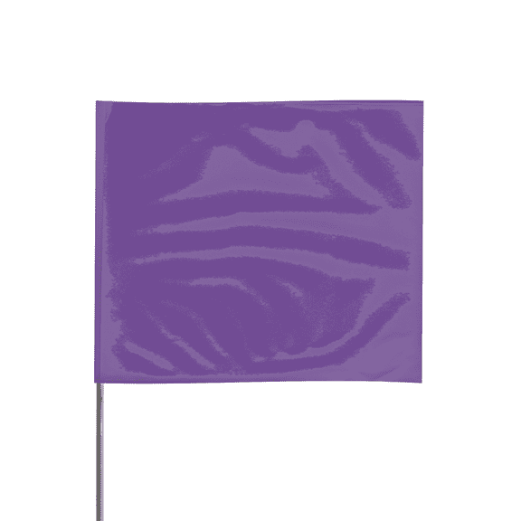 Presco Steel Wire Staff Marking Flags [4 in. x 5 in. Flag]: 21 in. Steel Wire / (Purple)