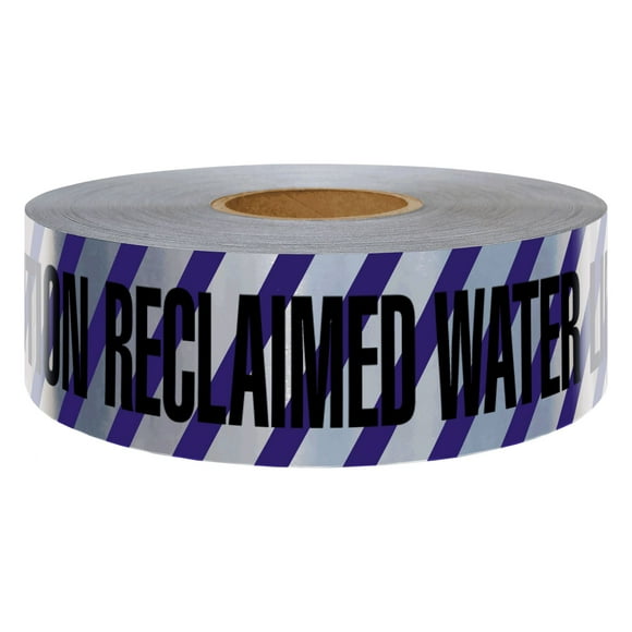 Presco U.S. Made Underground Detectable Tape: 3 in. x 1000 ft. (Purple with Black "CAUTION BURIED RECLAIMED WATER LINE BELOW" printing)