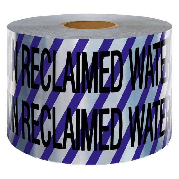 Presco U.S. Made Underground Detectable Tape: 6 in. x 1000 ft. (Purple with Black "CAUTION BURIED RECLAIMED WATER LINE BELOW" printing)