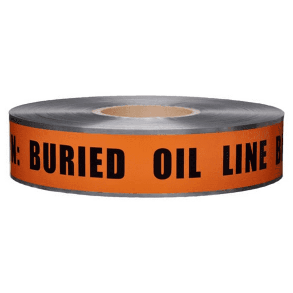 Presco Underground Detectable Tape: 2 in. x 1000 ft. (Orange with Black "CAUTION BURIED OIL LINE BELOW" printing)