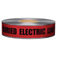 thumbnail image 1 of Presco Underground Detectable Tape: 2 in. x 1000 ft. (Red with Black "CAUTION BURIED ELECTRIC LINE BELOW" printing), 1 of 3