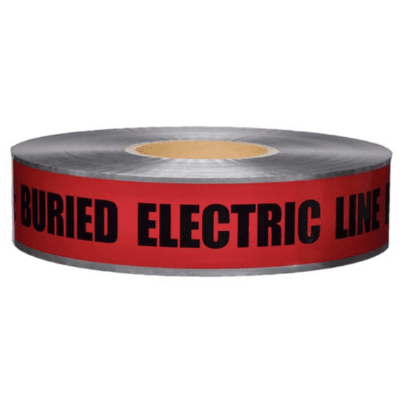 Presco Underground Detectable Tape: 2 in. x 1000 ft. (Red with Black "CAUTION BURIED ELECTRIC LINE BELOW" printing)