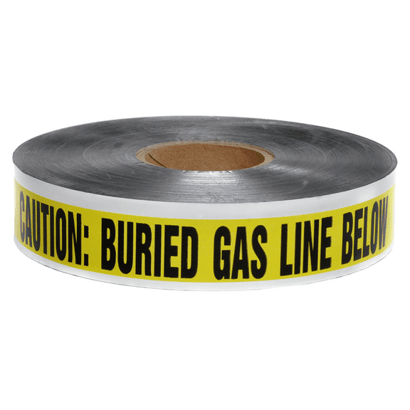 Presco Underground Detectable Tape: 2 in. x 1000 ft. (Yellow with Black "CAUTION BURIED GAS LINE BELOW" printing)