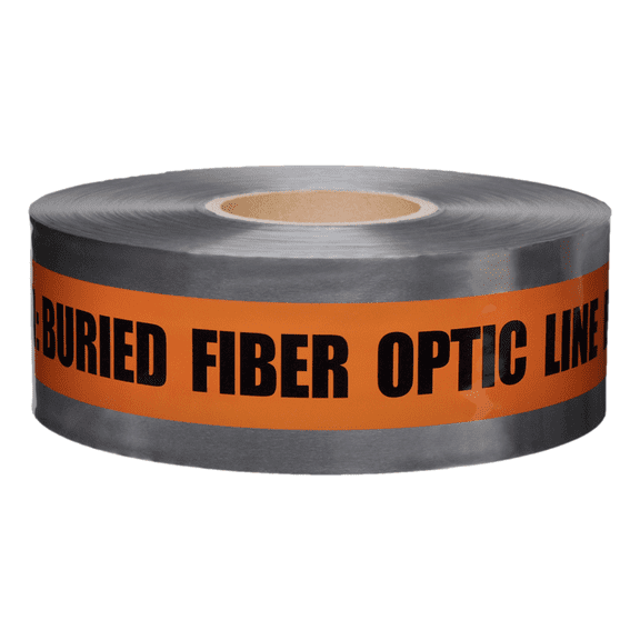 Presco Underground Detectable Tape: 3 in. x 1000 ft. (Orange/Black CAUTION BURIED FIBER OPTIC LINE BELOW)