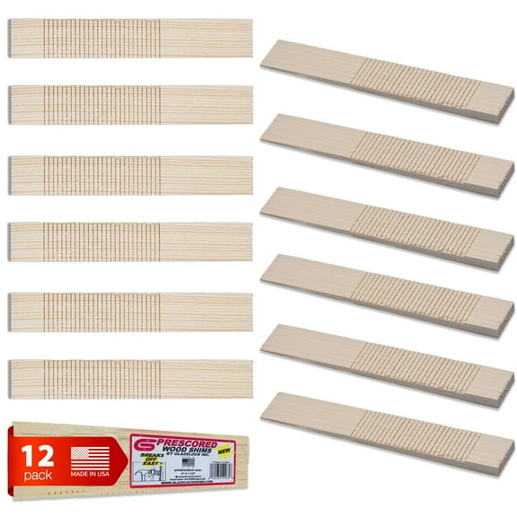 Prescored Wood Shims 12 pack by Glazelock