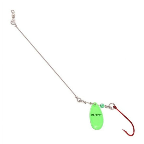 Prescott Spinner Original Series 6" Leader 1-1/4" Prescott Blade - Fl. Green-Glow