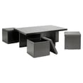thumbnail image 1 of Prescott Table and Stool Set with Hidden Storage in Dark Brown, 1 of 6
