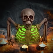 Presence 10 inch Halloween Colorful Groundbreaker Skeleton, Different Light Colors,Halloween Decorations