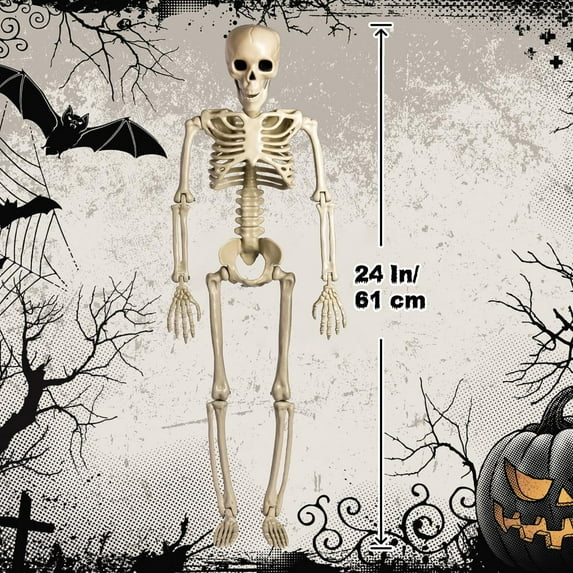 Presence 24 Inch Halloween Adjustable Skeleton Prop,Halloween Decoration Clearance,Halloween Party Decoration,Halloween Decoration Outdoor,Indoor