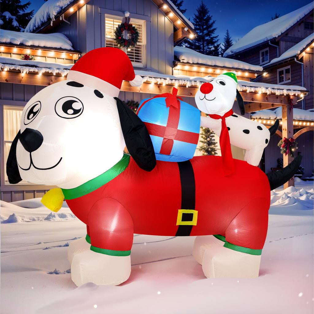 Presence 5FT Dog Christmas Inflatable, Windproof & Waterproof Inflatable Dog Outdoor Christmas