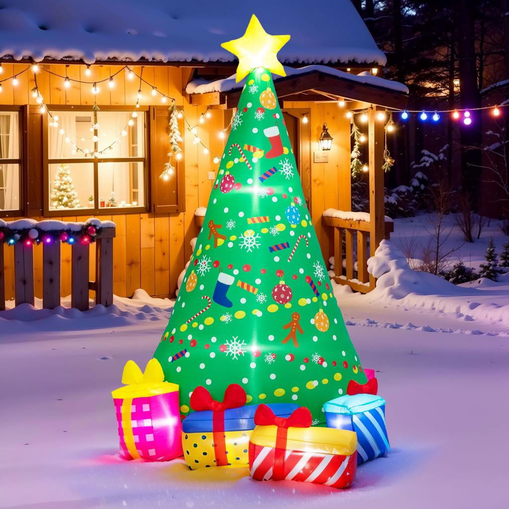 Presence 6FT Christmas Inflatble Christmas Tree blow Up Christmas Tree ...