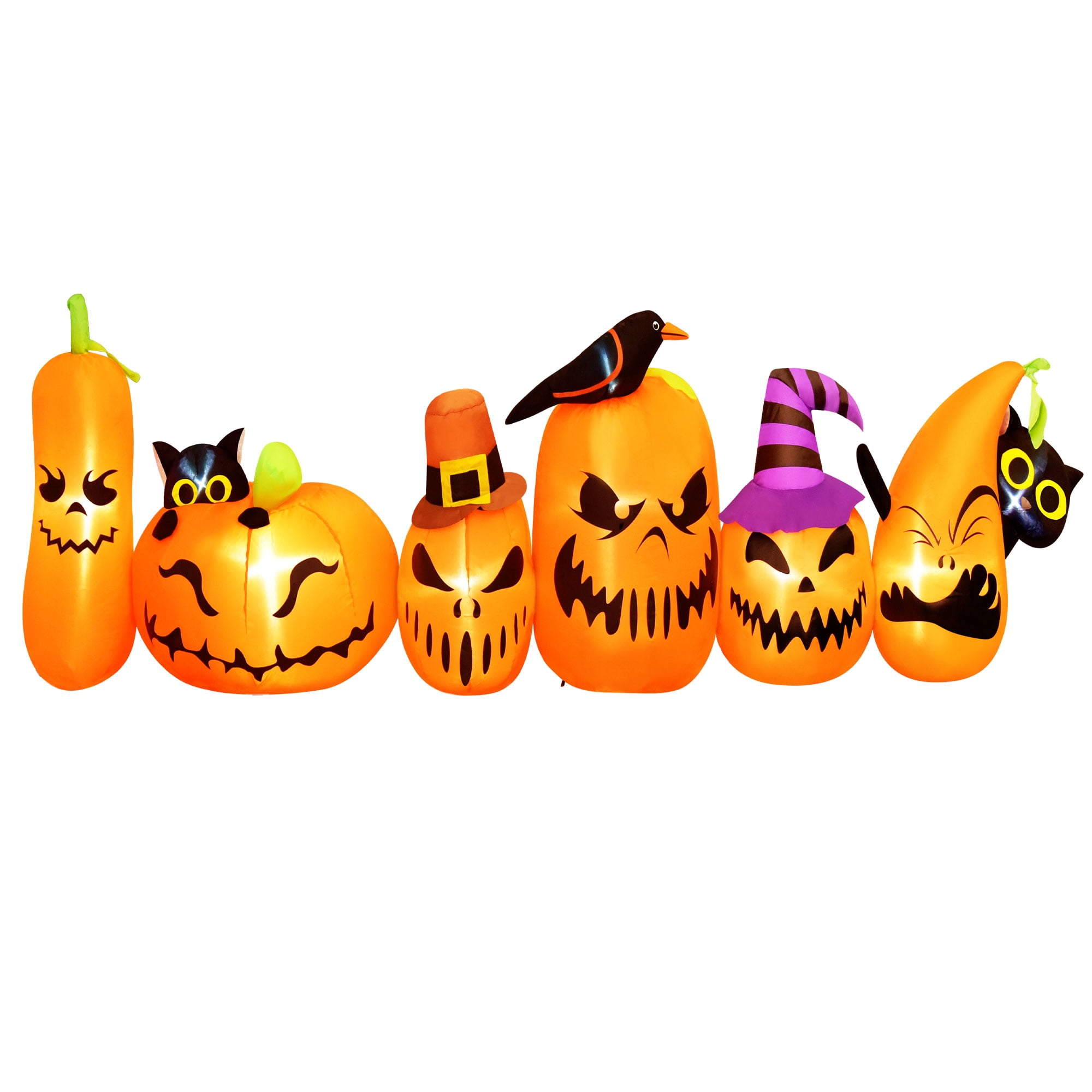 Presence 8 FT Halloween Inflatables Horizontal Pumpkins Row ...