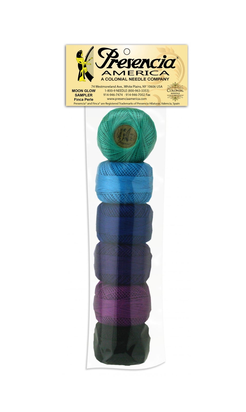 Presencia Pearl Cotton Size 8 Thread Sampler Moon Glow