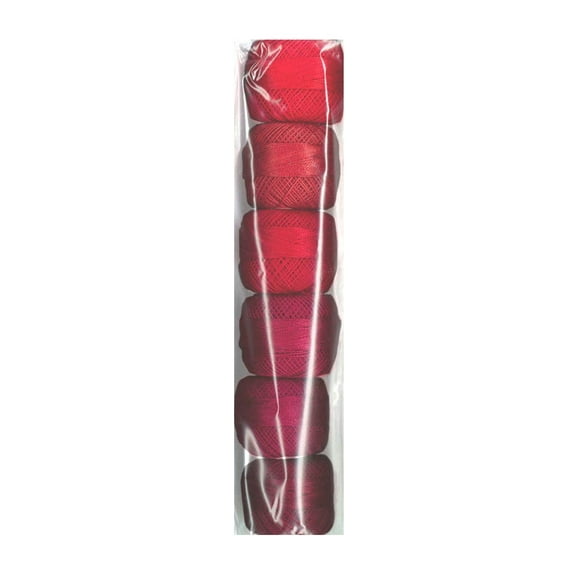 Presencia Pearl Cotton Size 8 Thread Sampler Pack Scarlet