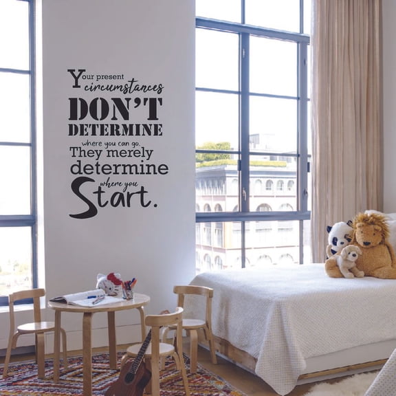 Your Present Circumstances Dont Determine Where You Can Go. - New Year Inspirational Quote New Year's Resolution Vinyl Wall Sticker Wall Art Wall Decal For Home Living Room Size (20x20 inch)