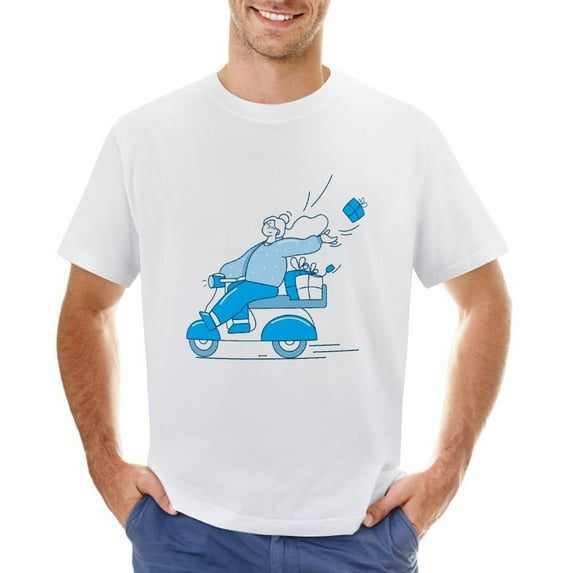 Present Men’s Graphic T-shirt Vintage Short Sleeve Sport Tee White L