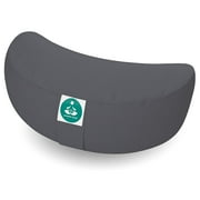 Present Mind Cement Grey Half Moon Zafu Yoga Bolster - Gymnastic & Meditation Pillow Made in EU with 100% Natural Cotton & Buckwheat Fill