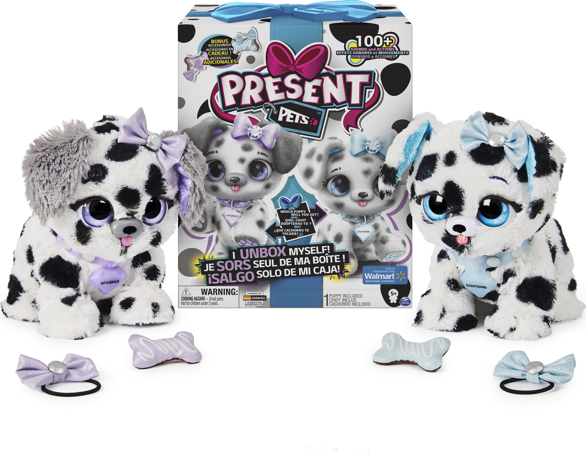 Present Pets, Diamond Dalmatian Interactive Plush Pet Toy with 2 Bonus  Accessories and Over 100 Sounds and Actions (Style May Vary)