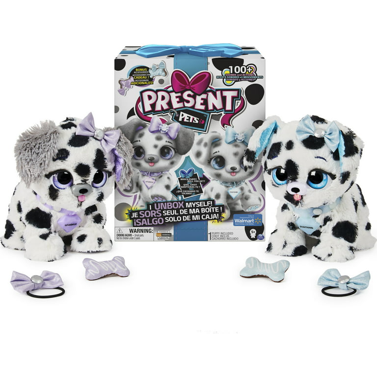 Present Pets, Diamond Dalmatian Interactive Plush Pet Toy with 2