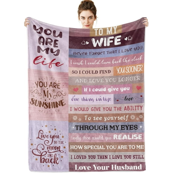 Present for Wife from Husband,to My Wife Blanket Wedding Anniversary Romantic Present for Wife Birthday Christmas Valentine''s Presents for Her 50"x60"