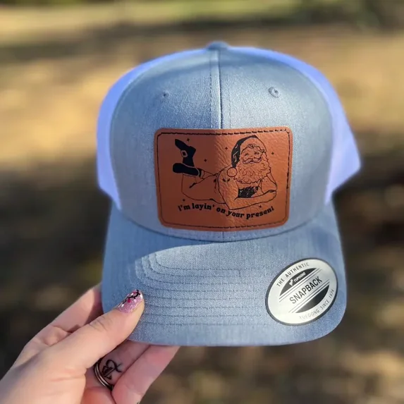 Present leather patch hat
