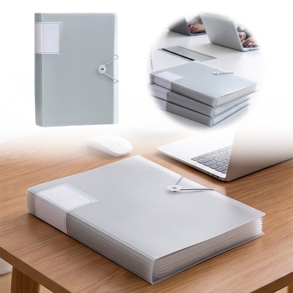 Presentation Binder with Clear Pockets 60 Sleeves A4 Portfolio, Art Display Book with Protectors for Documents Photos Cards, Office Project Organizer