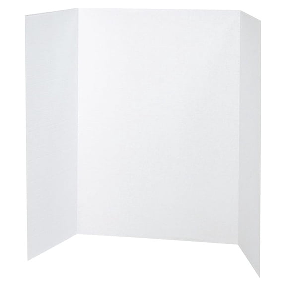 Presentation Boards Tri-Fold 40x28 Inch - White Display Board Pack of 8 - Science Fair Projects, School Displays, Trade Show Booths