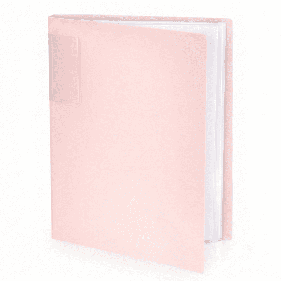Presentation Book with Plastic Sleeves, 8.5x11 Portfolio Folder with 60 Clear Sheet Protectors, Art Display Book for Documents, Artwork, , Office Binder, Pink