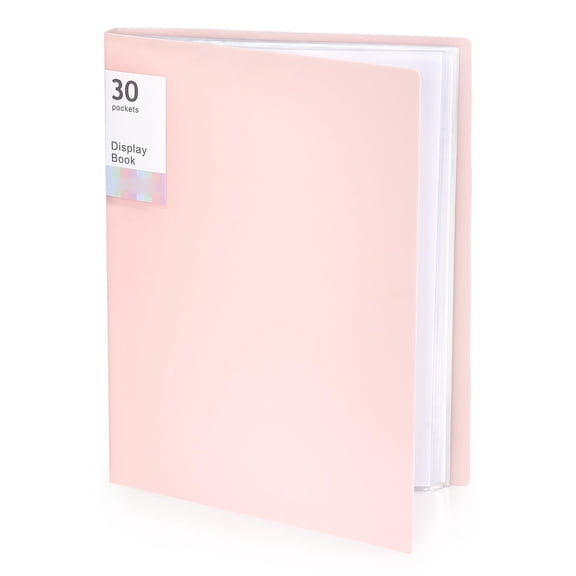 Presentation Book with Plastic Sleeves, 8.5x11 Portfolio Folder with 60 Clear Sheet Protectors, Art Display Book for Documents, Artwork, , Office Binder, Pink